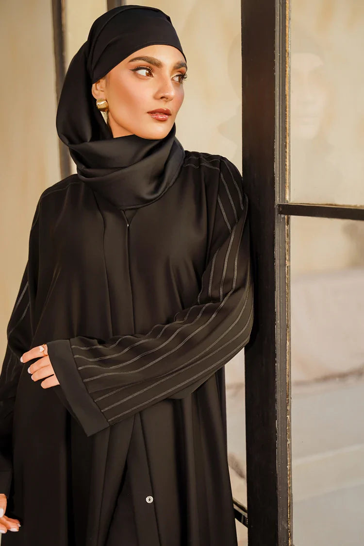 Picture of Divinely Crafted - Marjan Abaya - Buttoned Up - Available at Raja Sahib