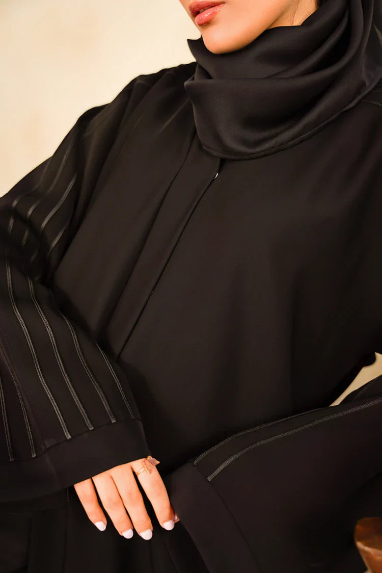 Picture of Divinely Crafted - Marjan Abaya - Buttoned Up - Available at Raja Sahib