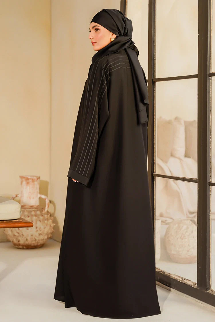 Picture of Divinely Crafted - Marjan Abaya - Buttoned Up - Available at Raja Sahib