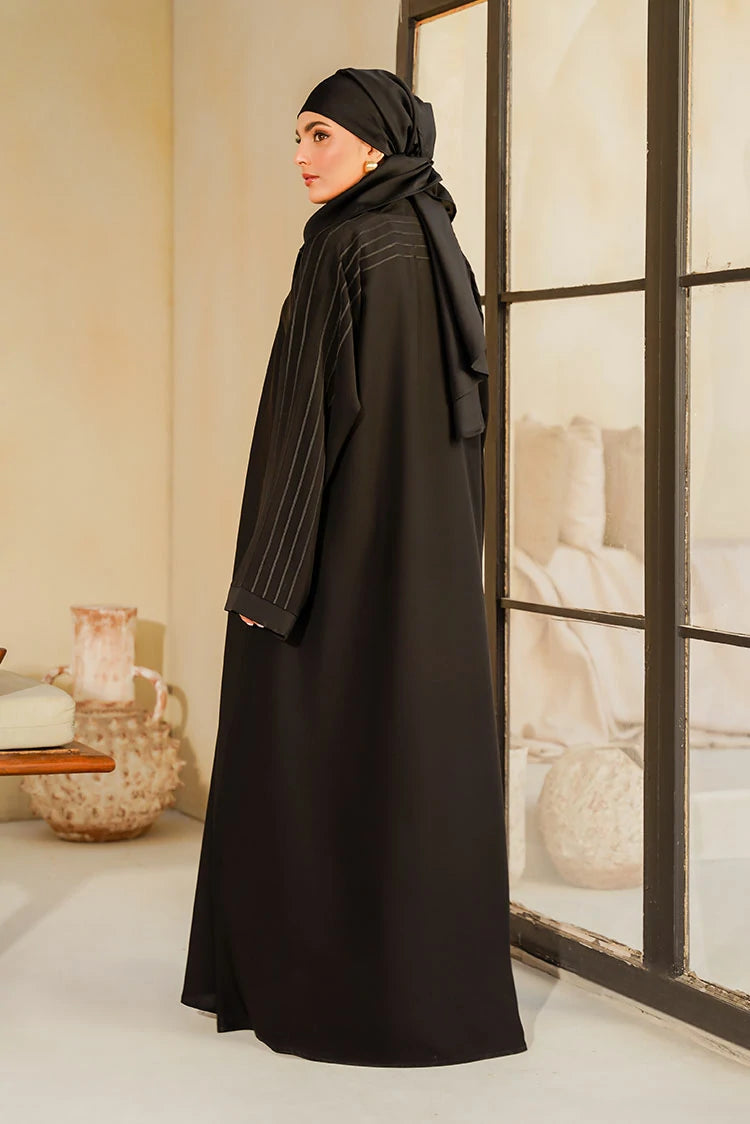 Picture of Divinely Crafted - Marjan Abaya Set - Buttoned Up - Available at Raja Sahib