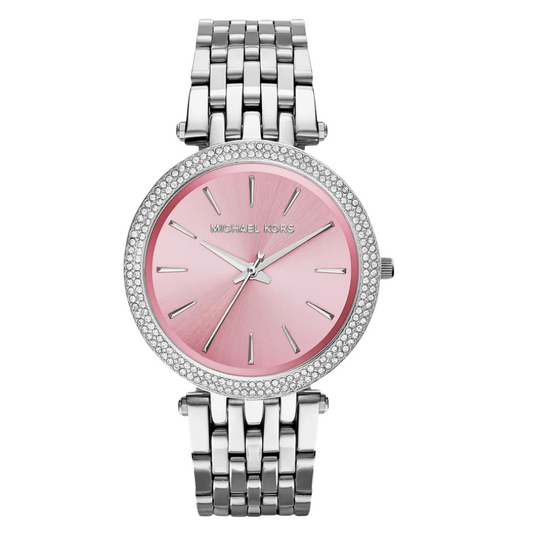 Picture of Michael Kors Darci Silver Stainless Steel Pink Dial Quartz Watch for Ladies - MK-3352 - Available at Raja Sahib