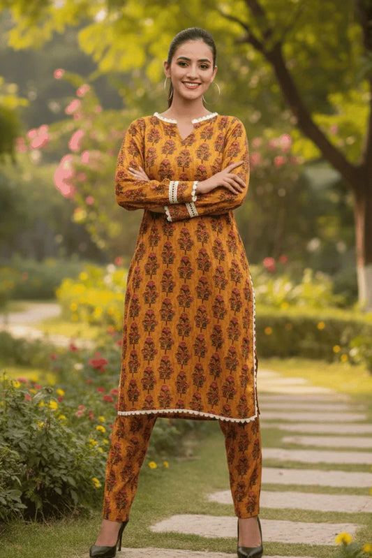 Silcot - Mustard Printed Bloom