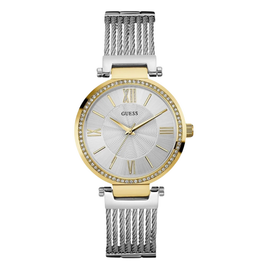 Guess Soho Silver Stainless Steel Silver Dial Quartz Watch for Ladies - W0638L7