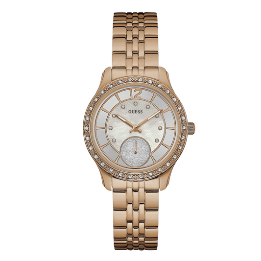 Guess Whitney Rose Gold Stainless Steel Silver Dial Quartz Watch for Ladies - W0931L3