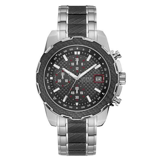 Guess Octane Two-tone Stainless Steel Black Dial Chronograph Quartz Watch for Gents - W1046G1