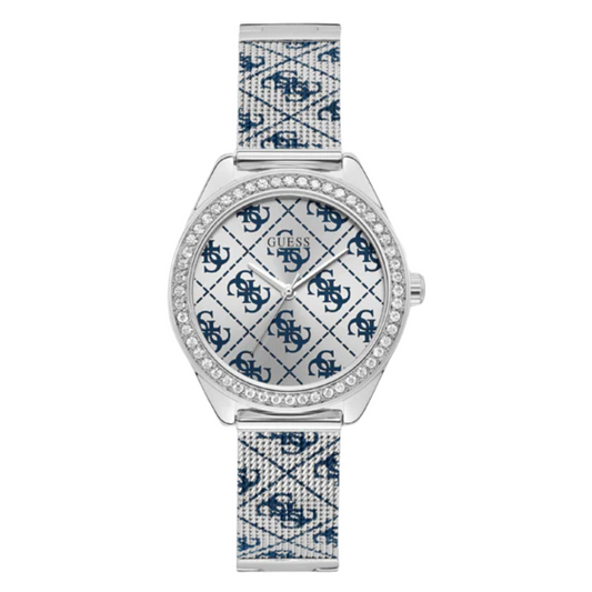 Guess Claudia Silver Stainless Steel Silver Dial Quartz Watch for Ladies - W1279L1