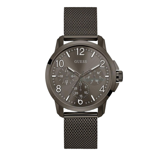 Guess Voyage Black Mesh Bracelet Black Dial Quartz Watch for Gents - W1040G2