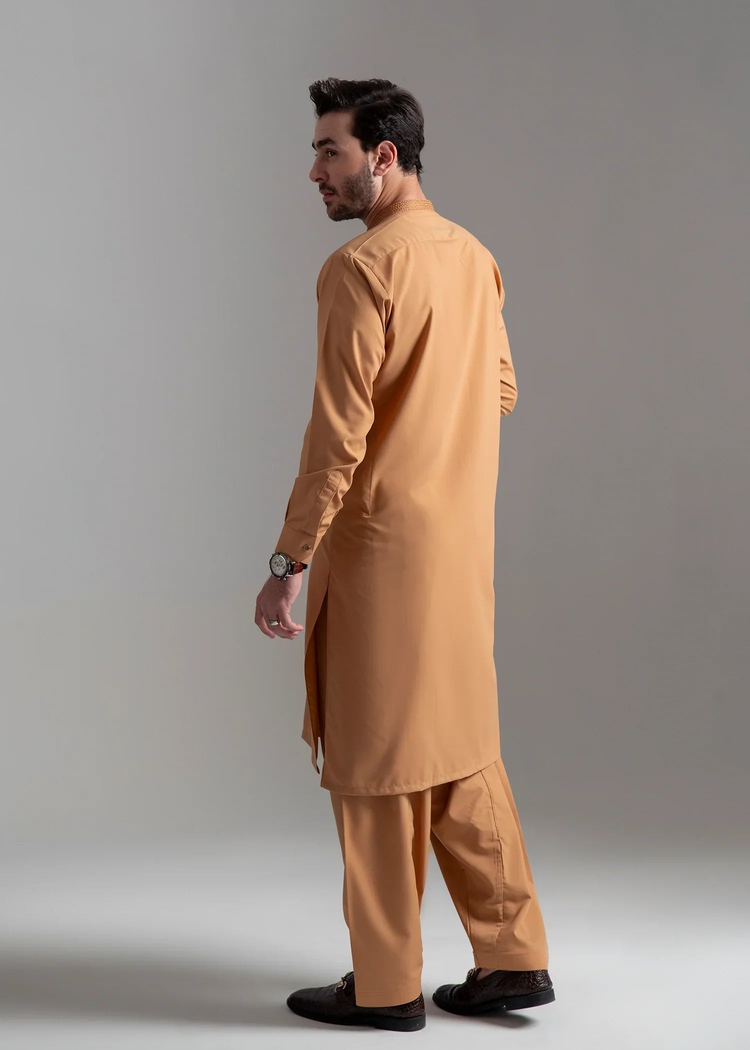 Picture of Wash & Wear | Mustard Ban Shalwar Kameez - Available at Raja Sahib