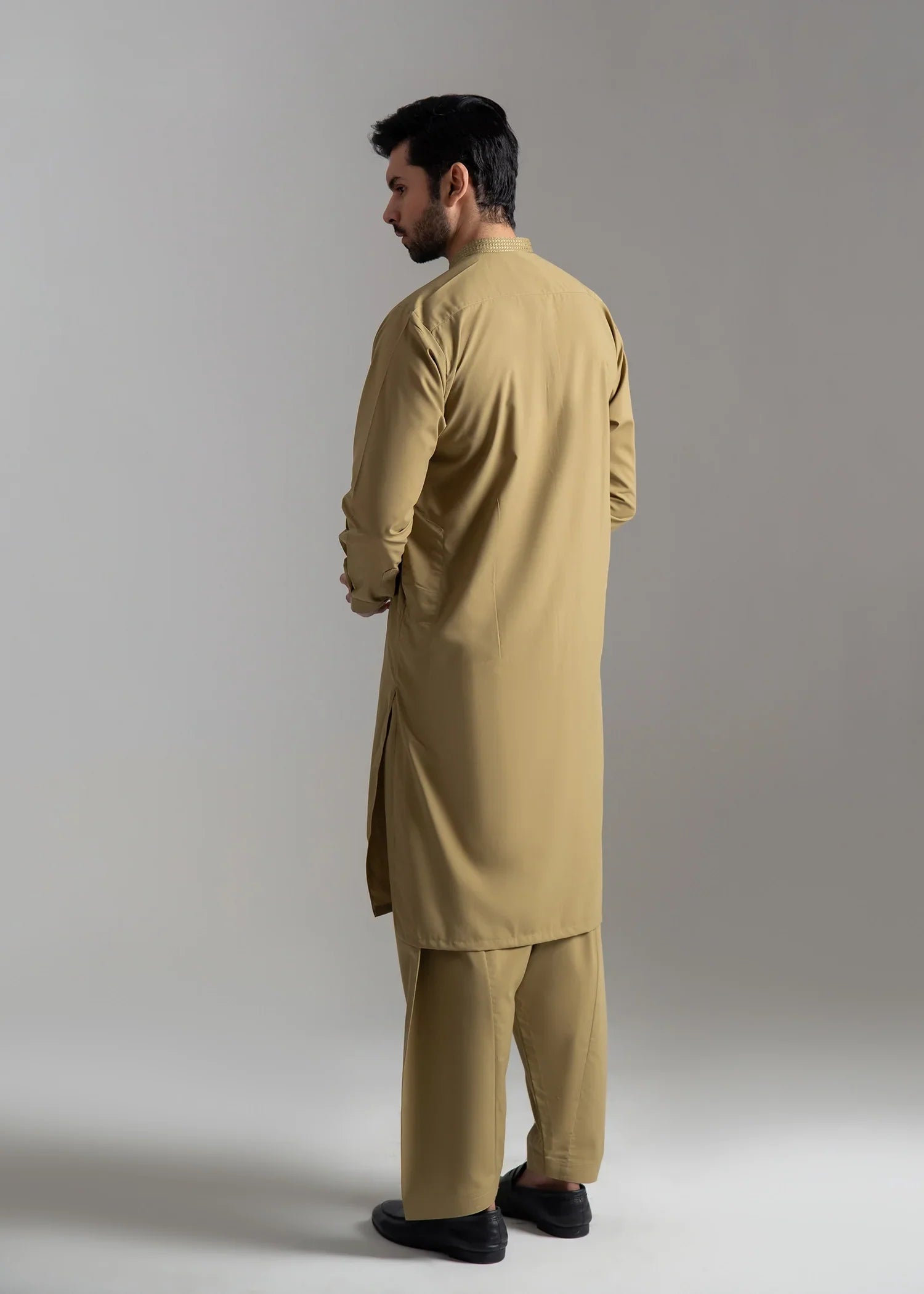 Picture of Wash & Wear | Olive Ban Shalwar Kameez - Available at Raja Sahib