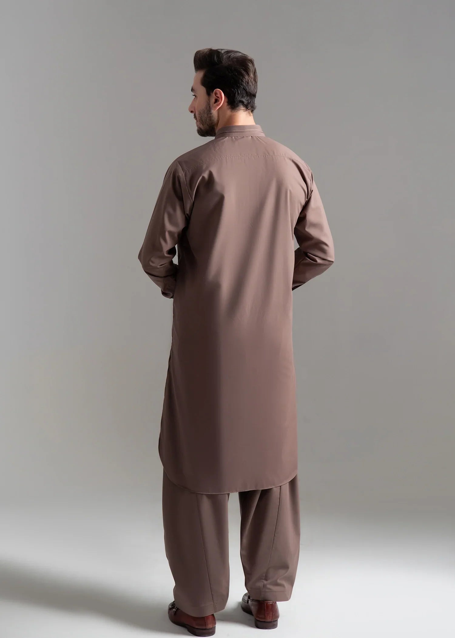 Picture of Wash & Wear | Goldenrod Collared Shalwar Kameez - Available at Raja Sahib
