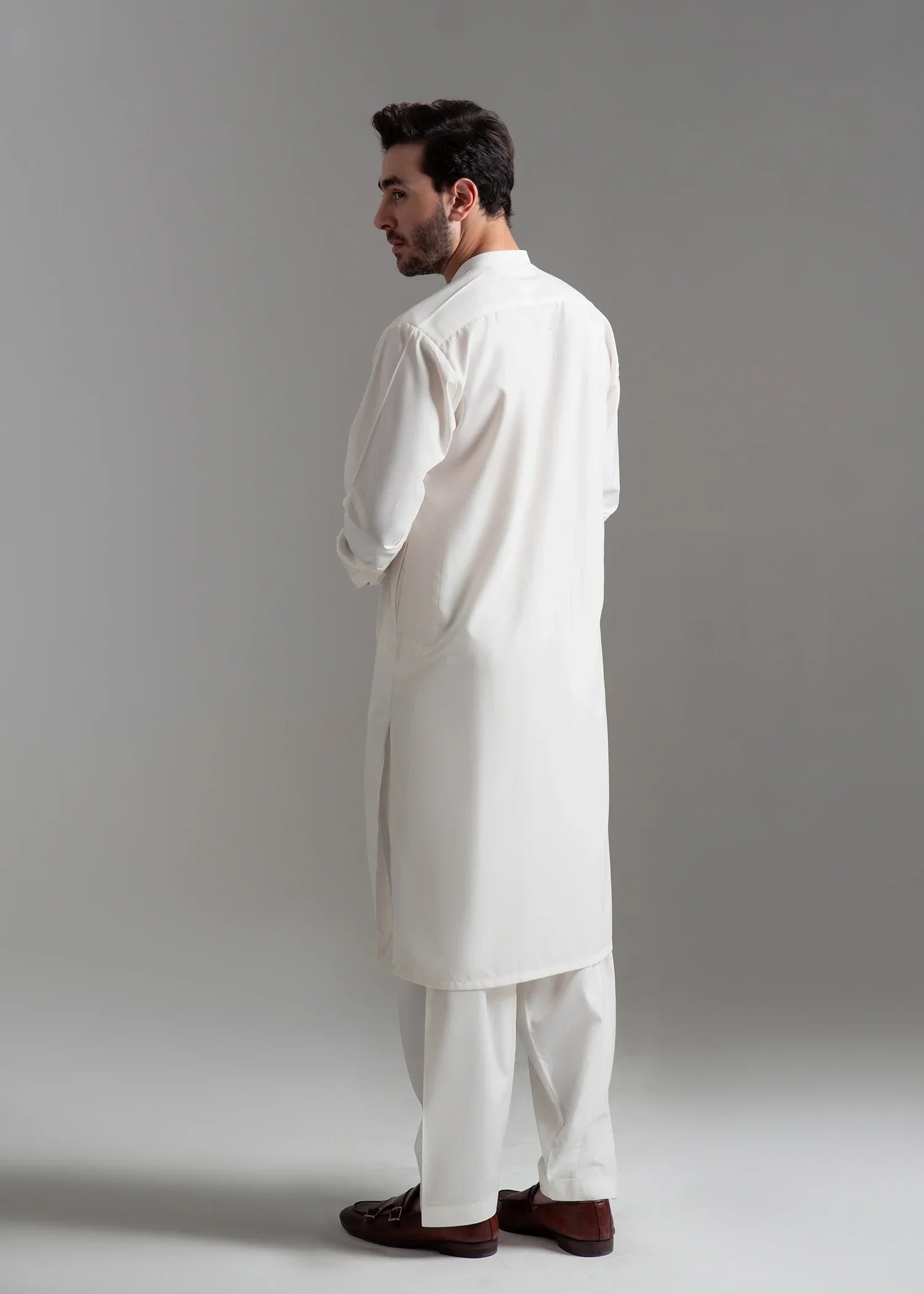 Picture of Wash & Wear | White Ban Shalwar Kameez - Available at Raja Sahib