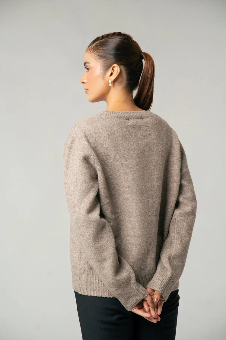 Picture of V-Neck Embroidered Knit Sweater - Available at Raja Sahib