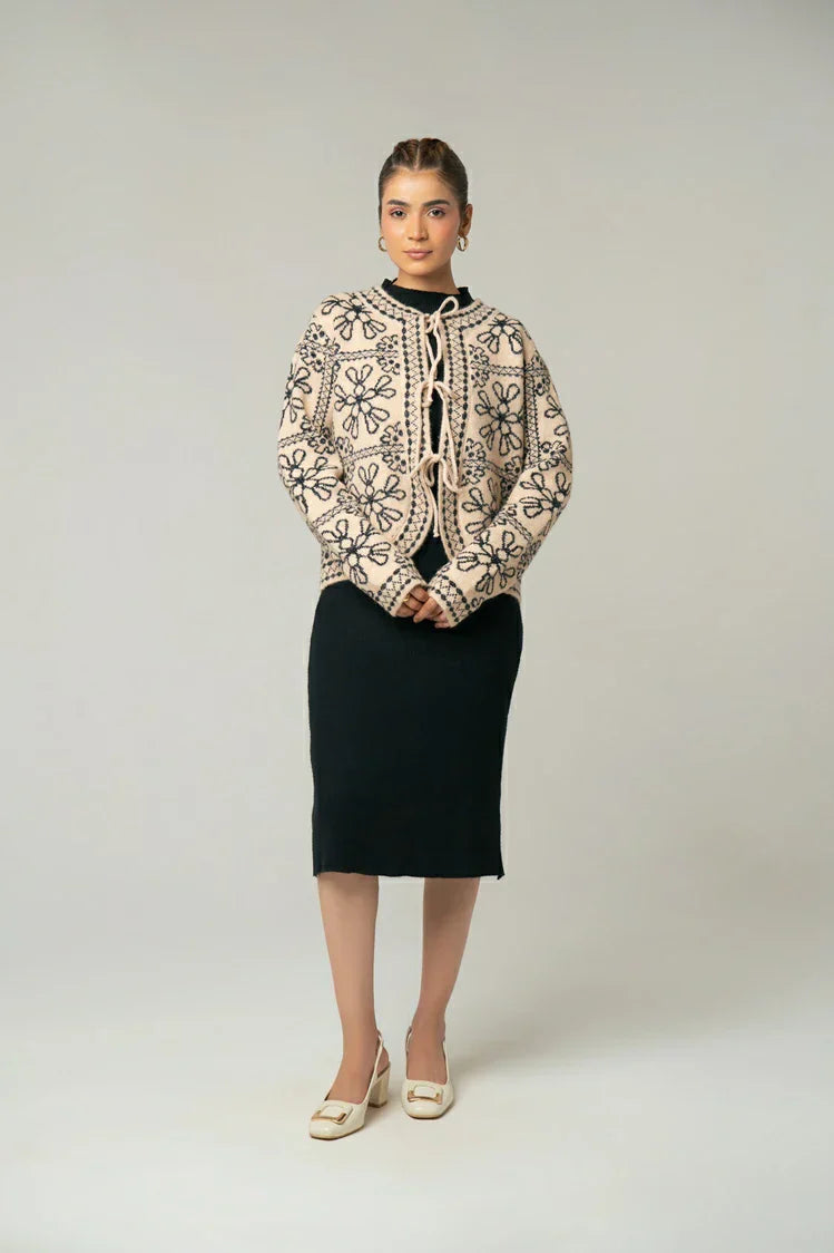 Picture of Ellena - Embroidered Knit Cardigan - Available at Raja Sahib