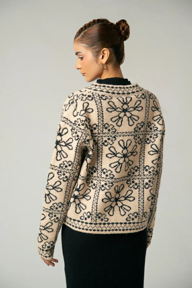 Picture of Ellena - Embroidered Knit Cardigan - Available at Raja Sahib