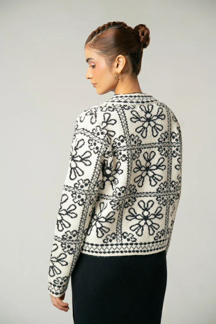 Picture of Ellena - Embroidered Knit Cardigan - Available at Raja Sahib