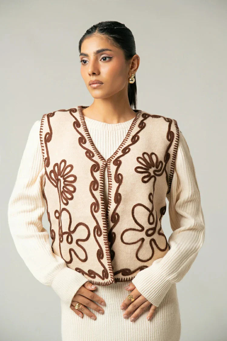 Picture of Ellena - Embroidered Knit Cardigan - Available at Raja Sahib
