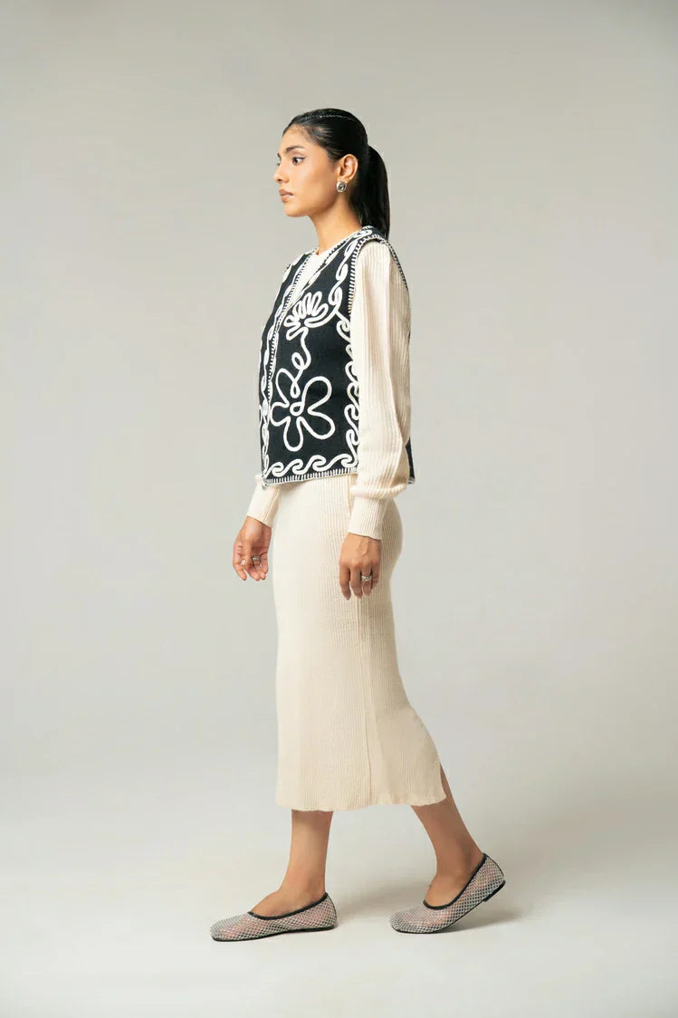 Picture of Ellena - Embroidered Knit Cardigan - Available at Raja Sahib