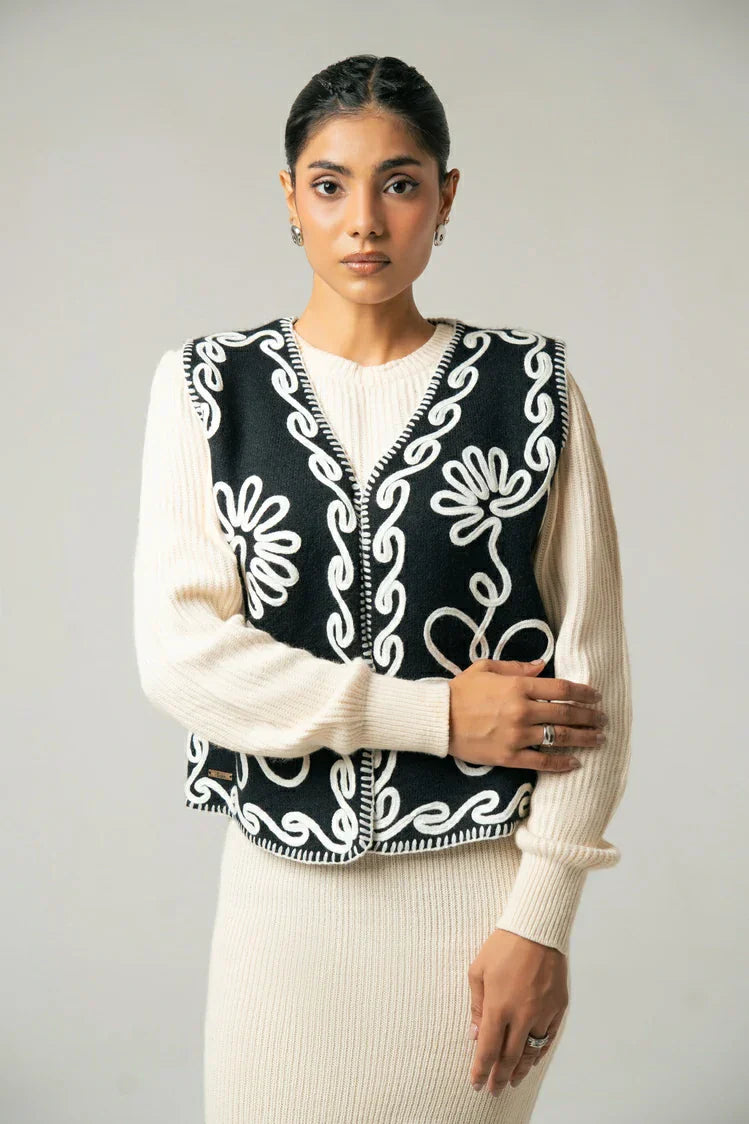 Picture of Ellena - Embroidered Knit Cardigan - Available at Raja Sahib