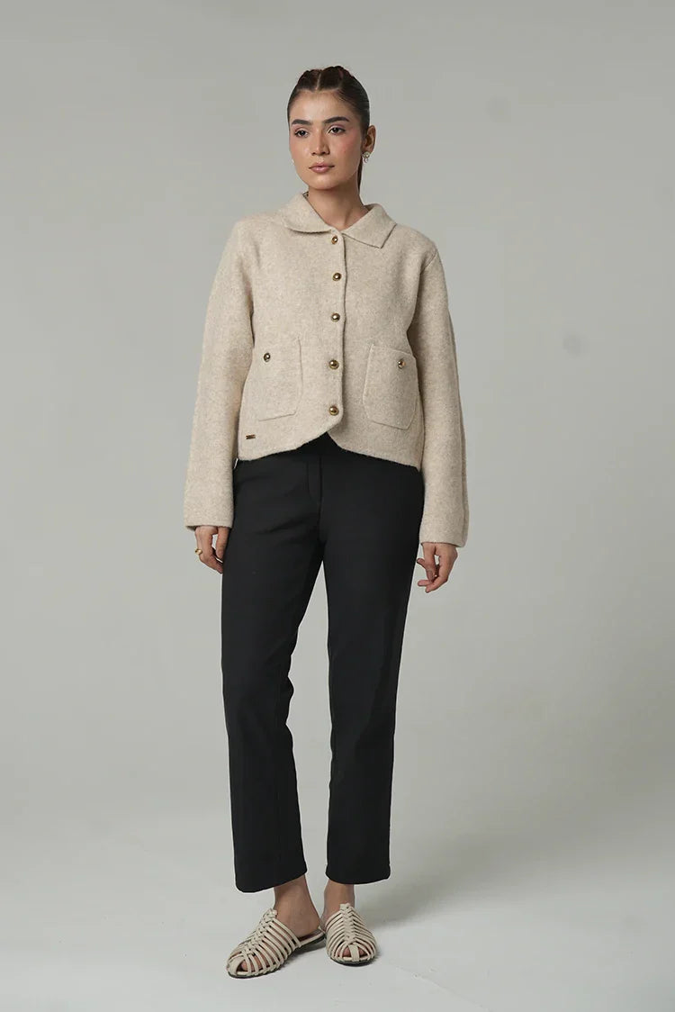 Picture of Collar Knit Cardigan - Available at Raja Sahib