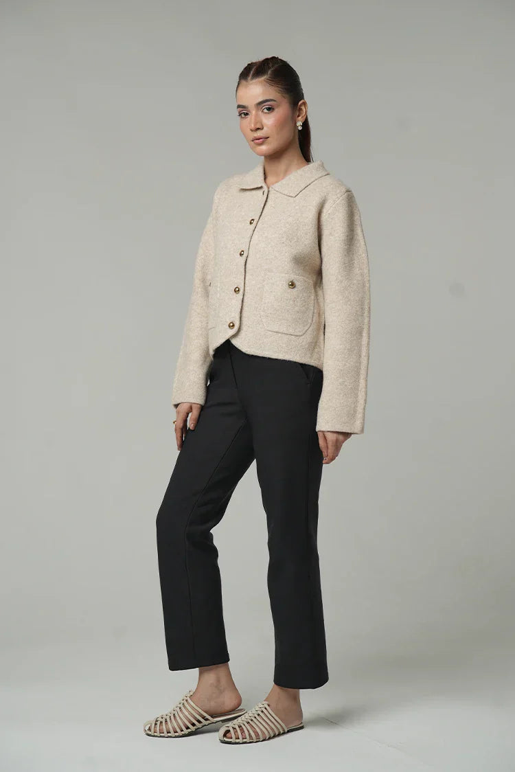 Picture of Collar Knit Cardigan - Available at Raja Sahib