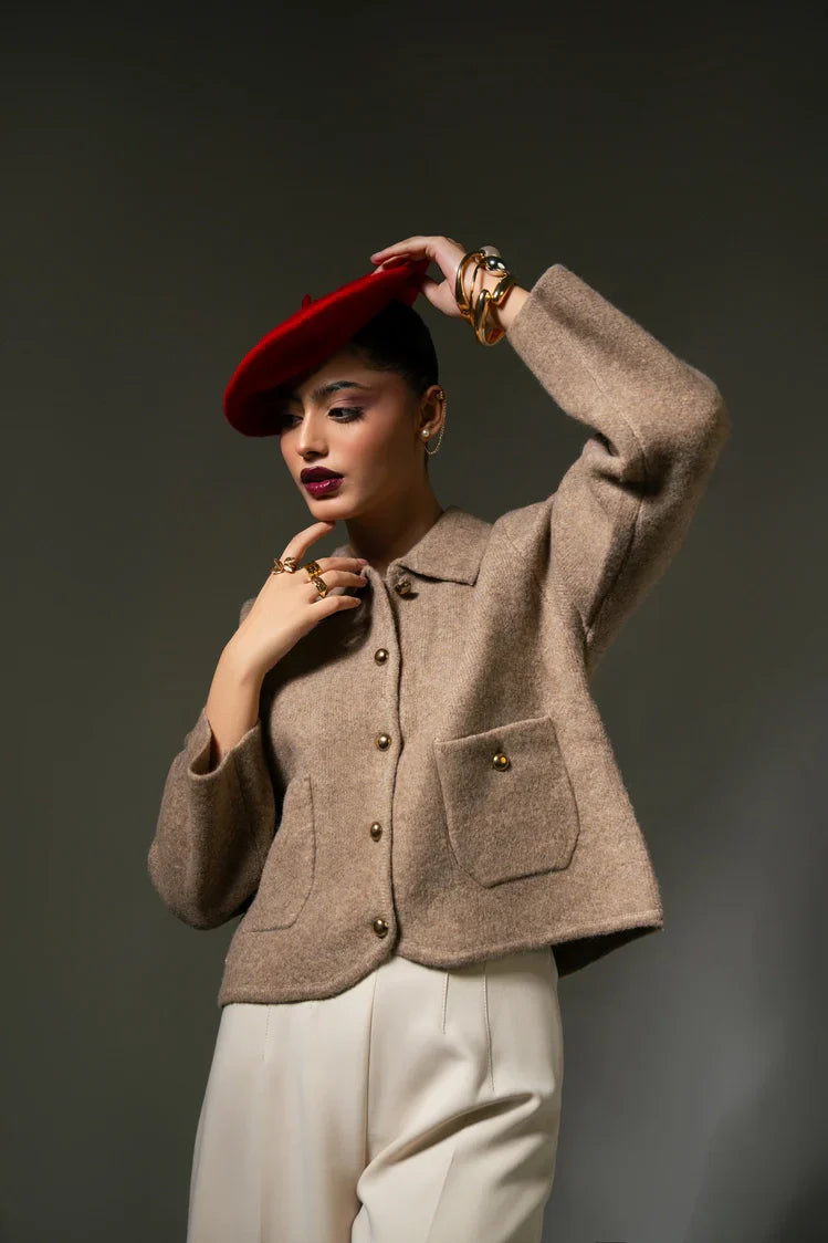 Picture of Collar Knit Cardigan - Available at Raja Sahib