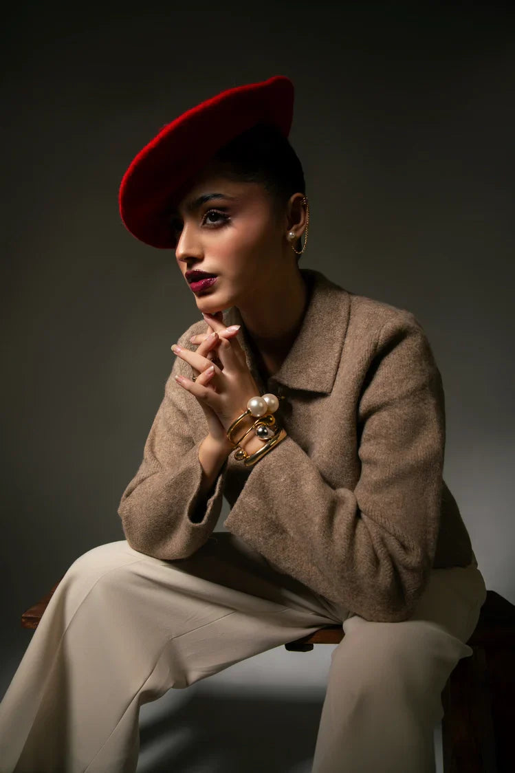 Picture of Collar Knit Cardigan - Available at Raja Sahib