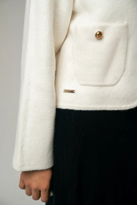 Picture of Ellena - Collar Knit Cardigan - Available at Raja Sahib