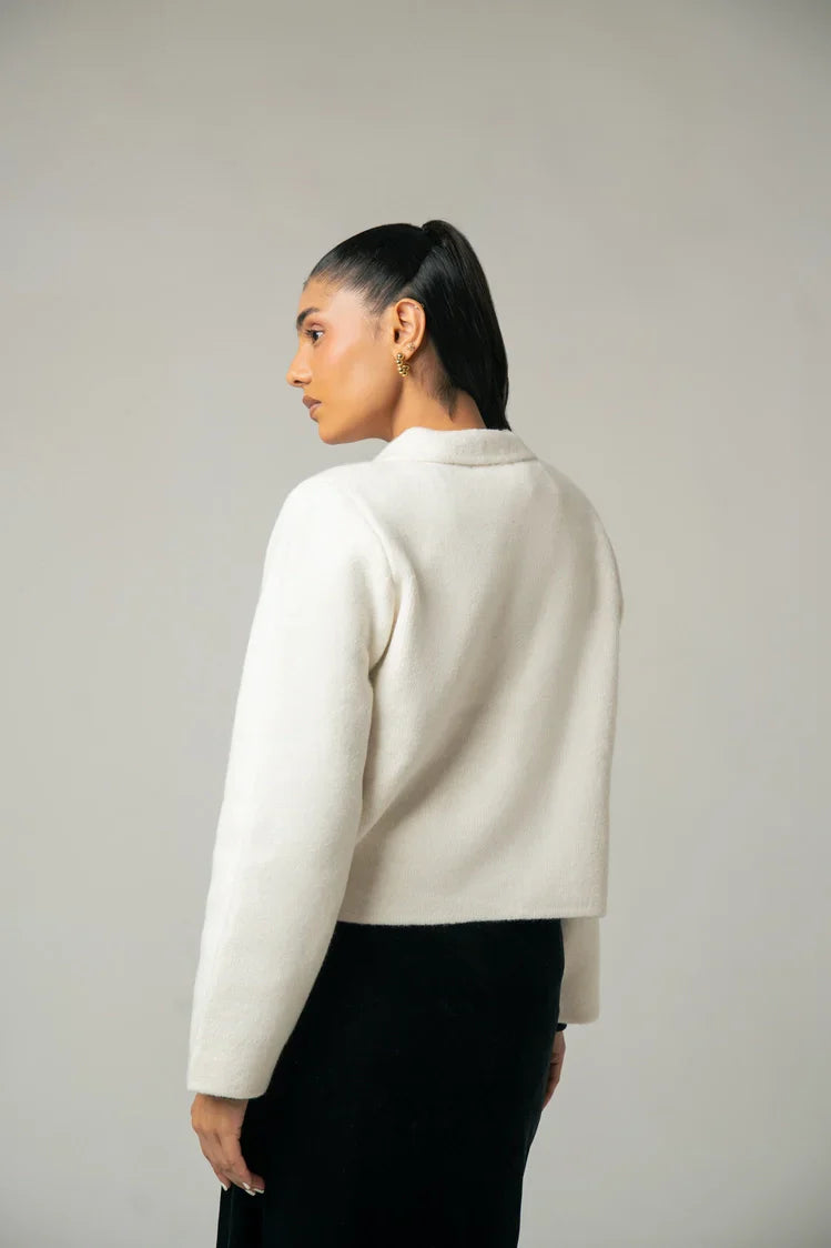 Picture of Ellena - Collar Knit Cardigan - Available at Raja Sahib