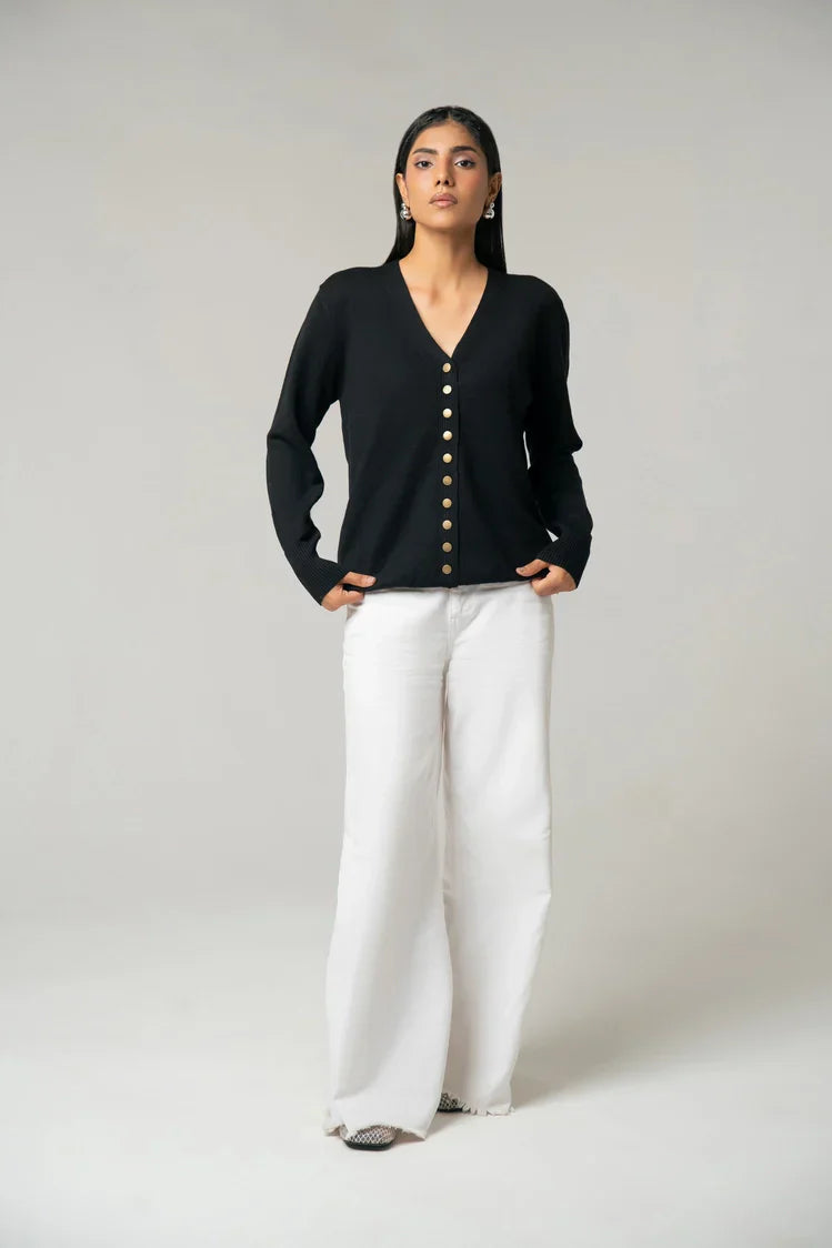 Picture of Ellena - V-Neck Knit Sweater - Available at Raja Sahib
