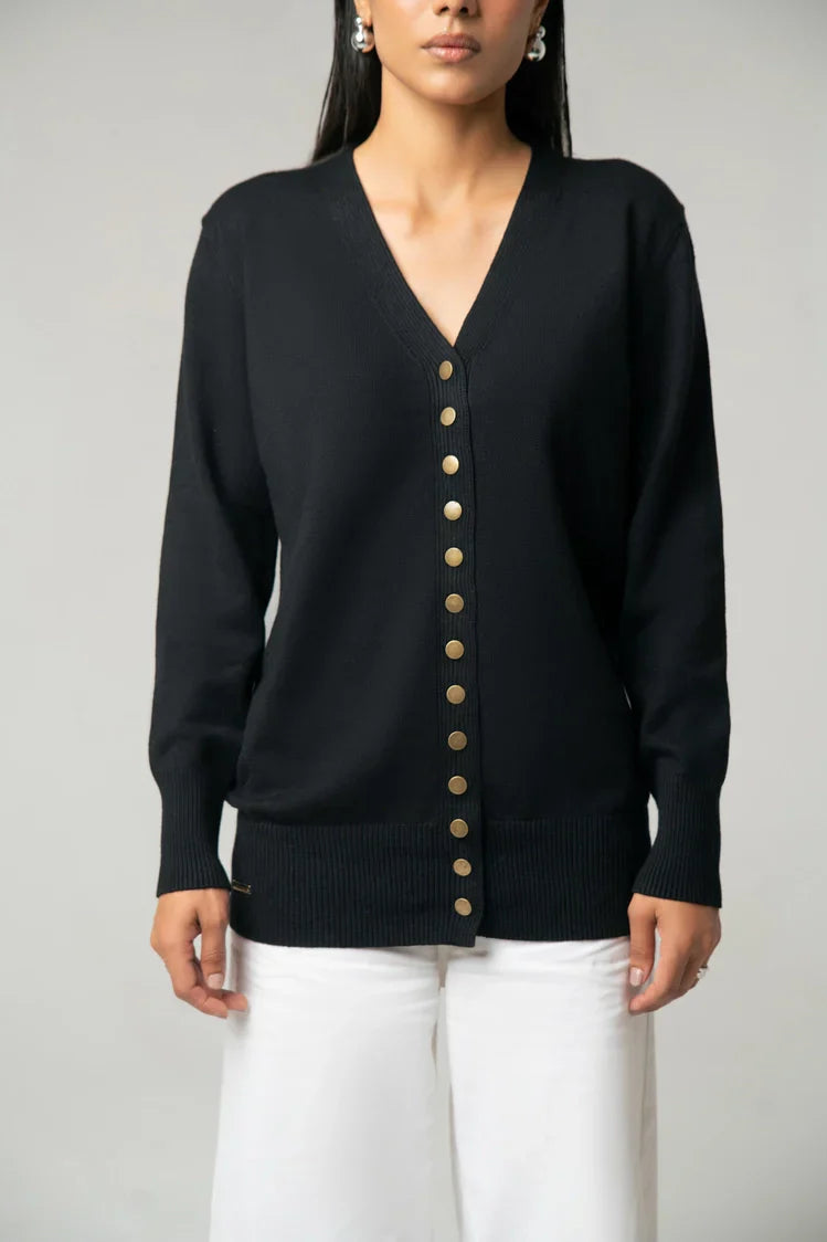 Picture of Ellena - V-Neck Knit Sweater - Available at Raja Sahib