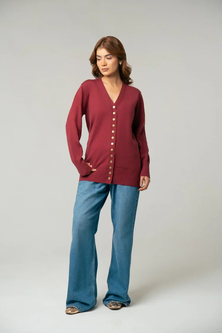 Picture of V-Neck Knit Sweater - Available at Raja Sahib