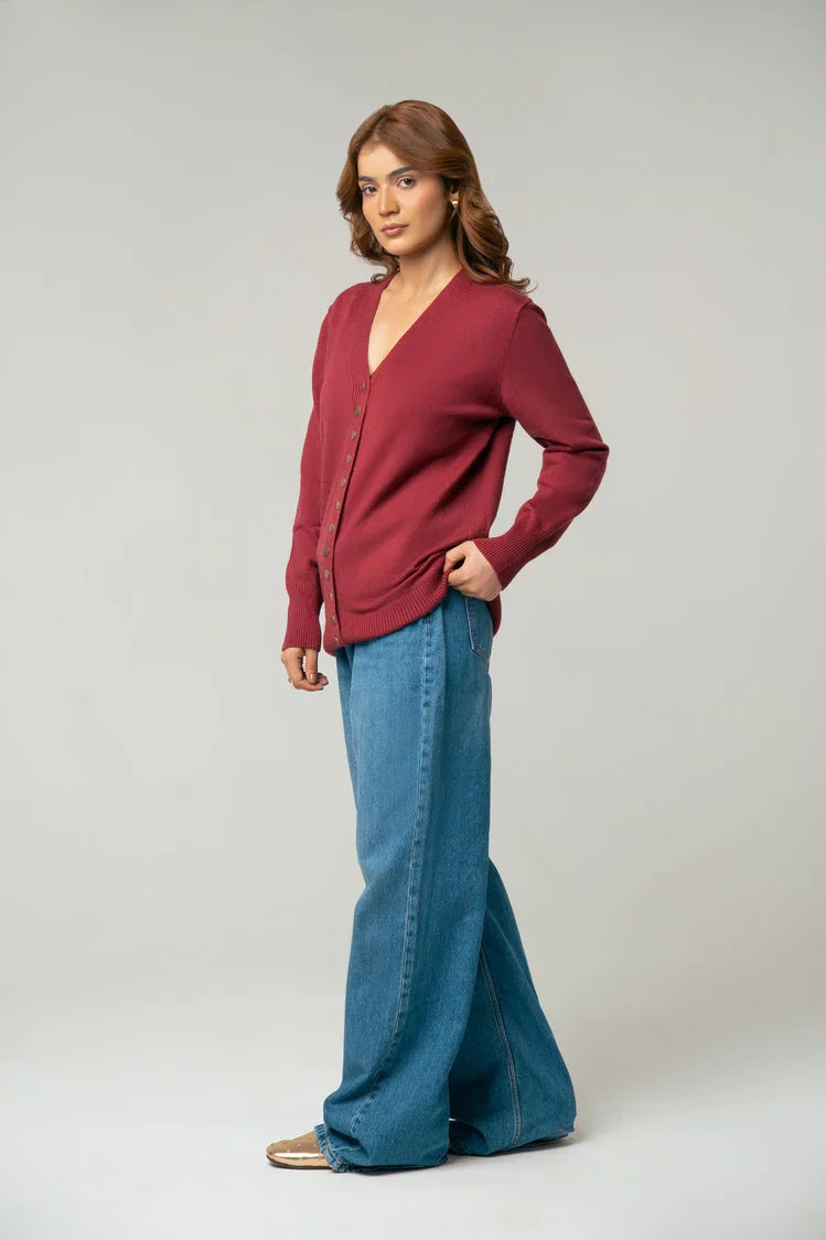 Picture of V-Neck Knit Sweater - Available at Raja Sahib