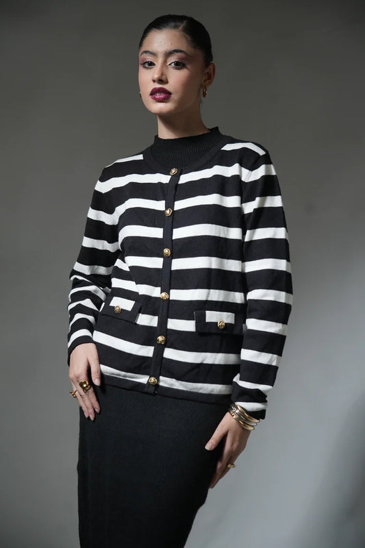 Picture of Striped Knit Sweater - Available at Raja Sahib