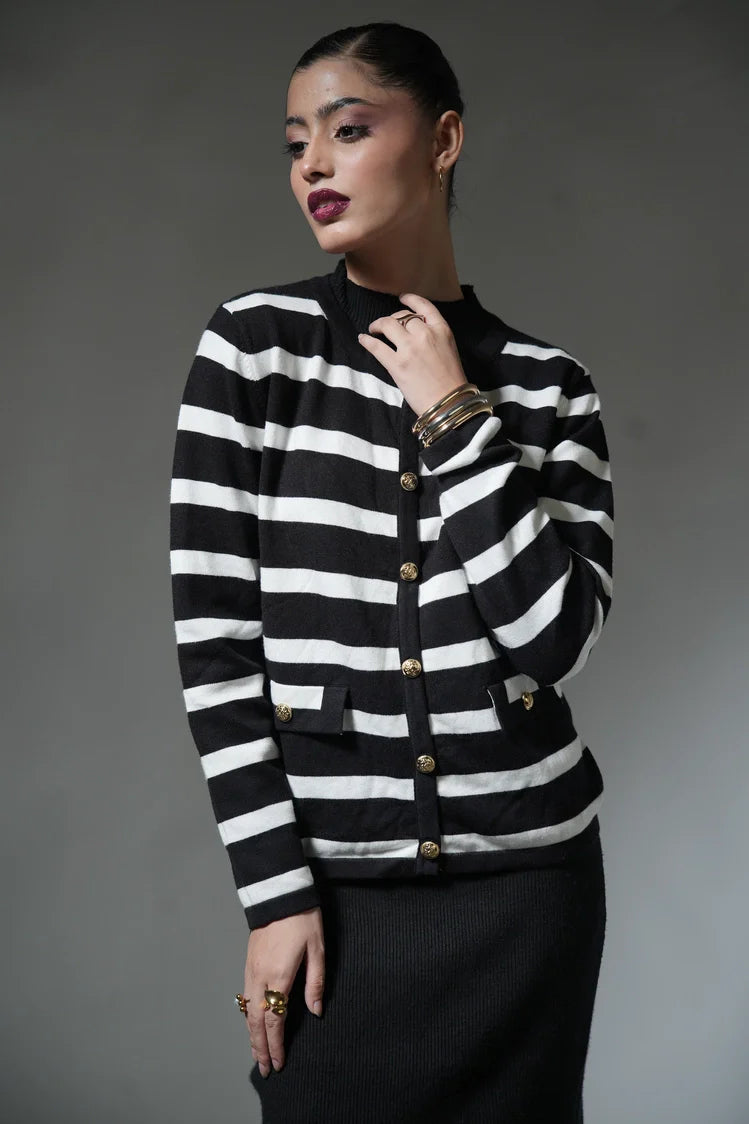 Picture of Striped Knit Sweater - Available at Raja Sahib
