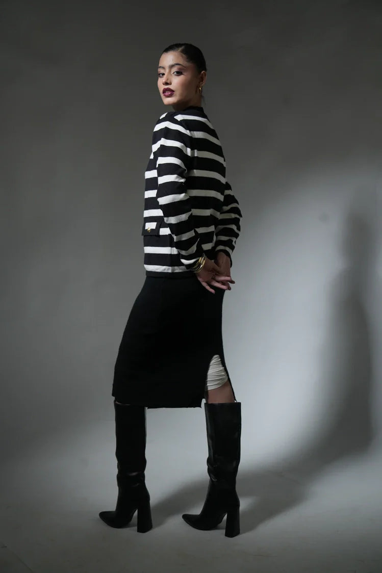 Picture of Striped Knit Sweater - Available at Raja Sahib