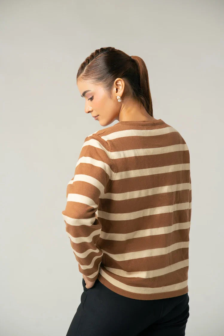 Picture of Striped Knit Sweater - Available at Raja Sahib