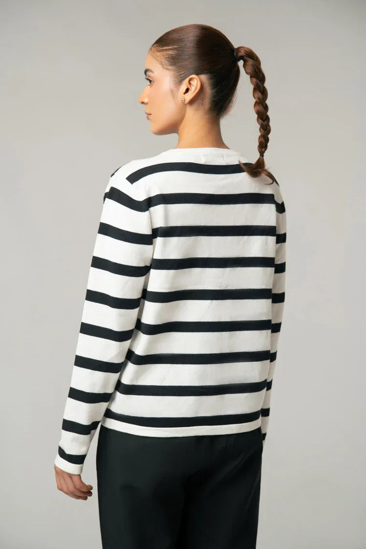Picture of Striped Knit Sweater - Available at Raja Sahib