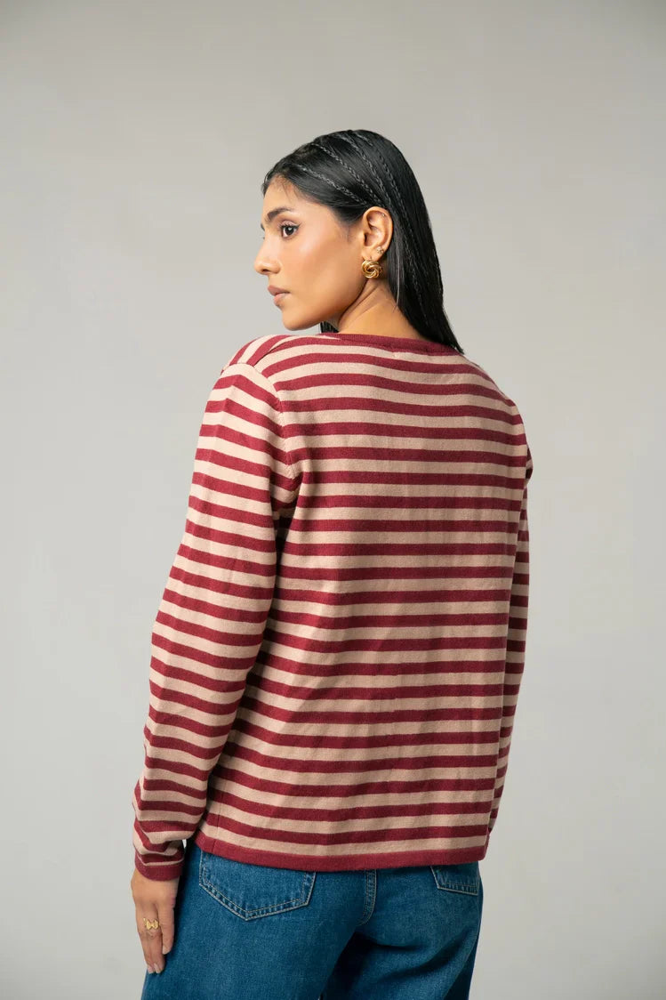 Picture of Striped Knit Sweater - Available at Raja Sahib