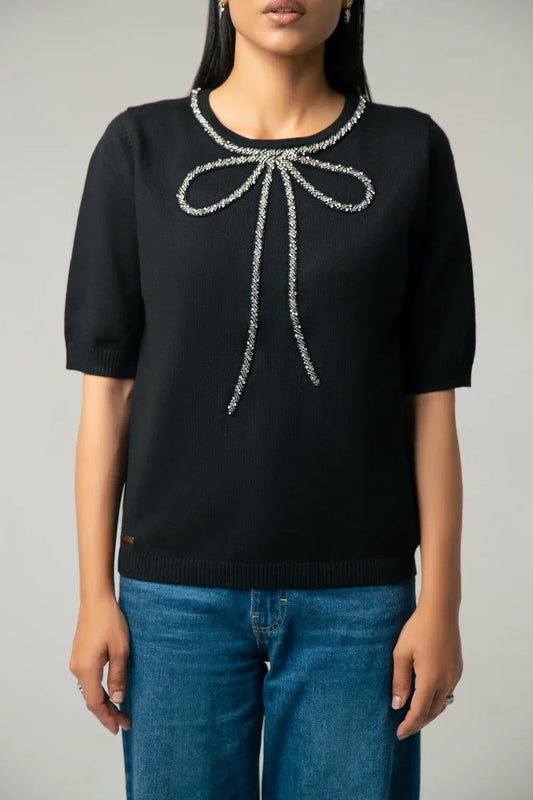 Picture of Ellena - Short Sleeves Sweater - Available at Raja Sahib