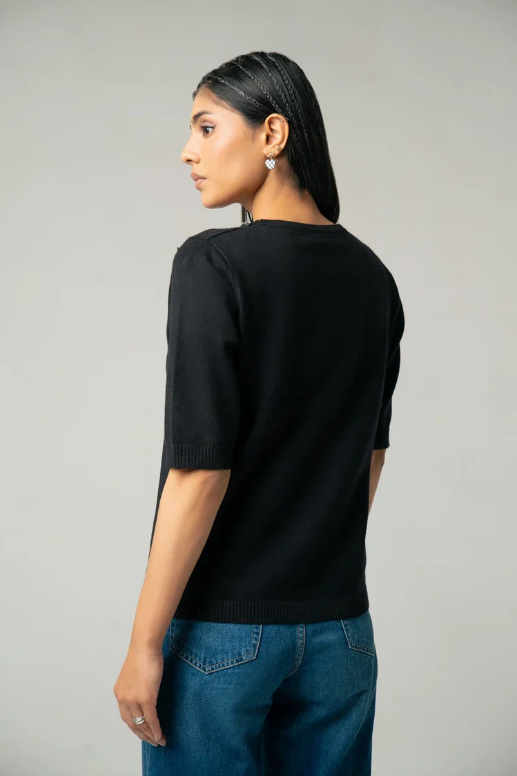 Picture of Ellena - Short Sleeves Sweater - Available at Raja Sahib