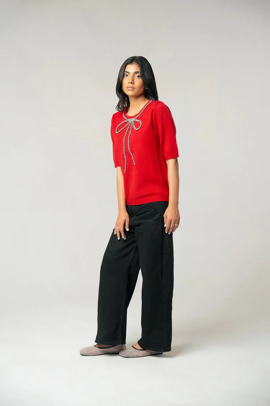 Picture of Ellena - Short Sleeves Sweater - Available at Raja Sahib