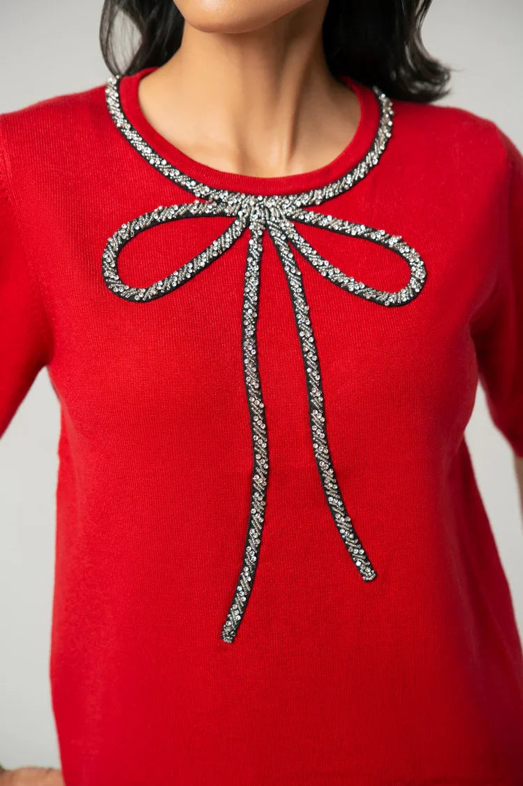 Picture of Ellena - Short Sleeves Sweater - Available at Raja Sahib