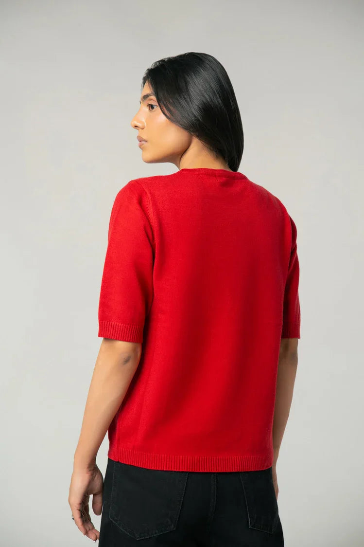 Picture of Ellena - Short Sleeves Sweater - Available at Raja Sahib