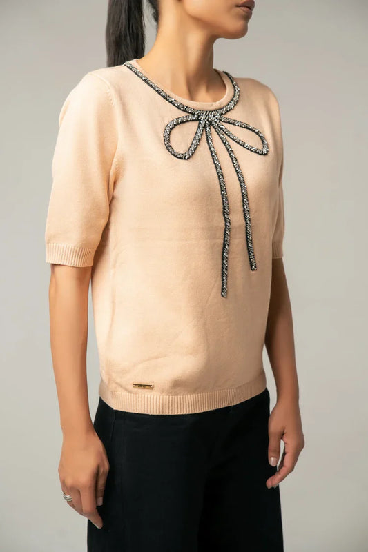 Picture of Ellena - Short Sleeves Sweater - Available at Raja Sahib