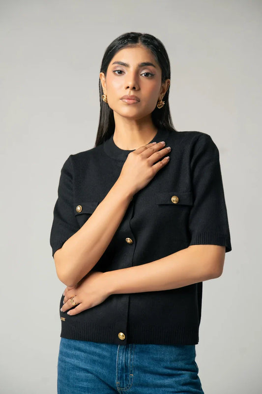 Picture of Ellena - Short Sleeves Cardigan - Available at Raja Sahib