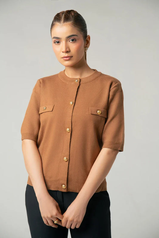 Picture of Ellena - Short Sleeves Cardigan - Available at Raja Sahib