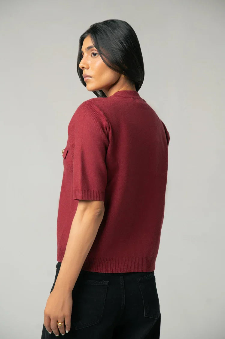 Picture of Ellena - Short Sleeves Cardigan - Available at Raja Sahib