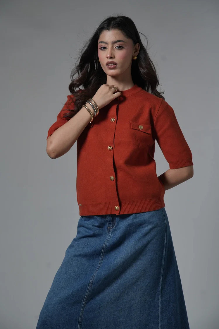 Picture of Short Sleeves Cardigan - Available at Raja Sahib