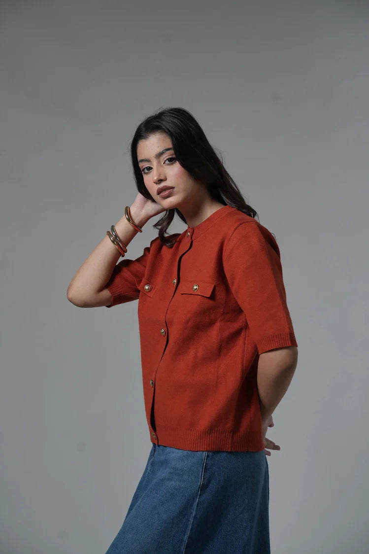 Picture of Short Sleeves Cardigan - Available at Raja Sahib