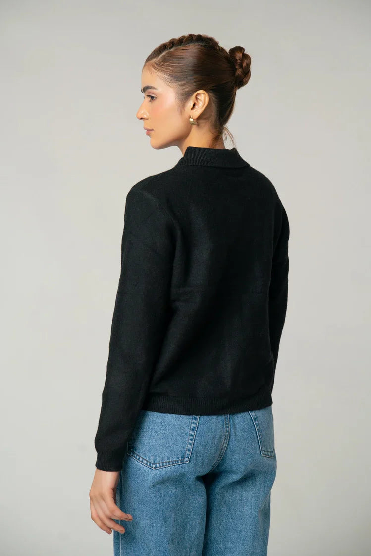 Picture of Ellena - Collar Knit Cardigan - Available at Raja Sahib